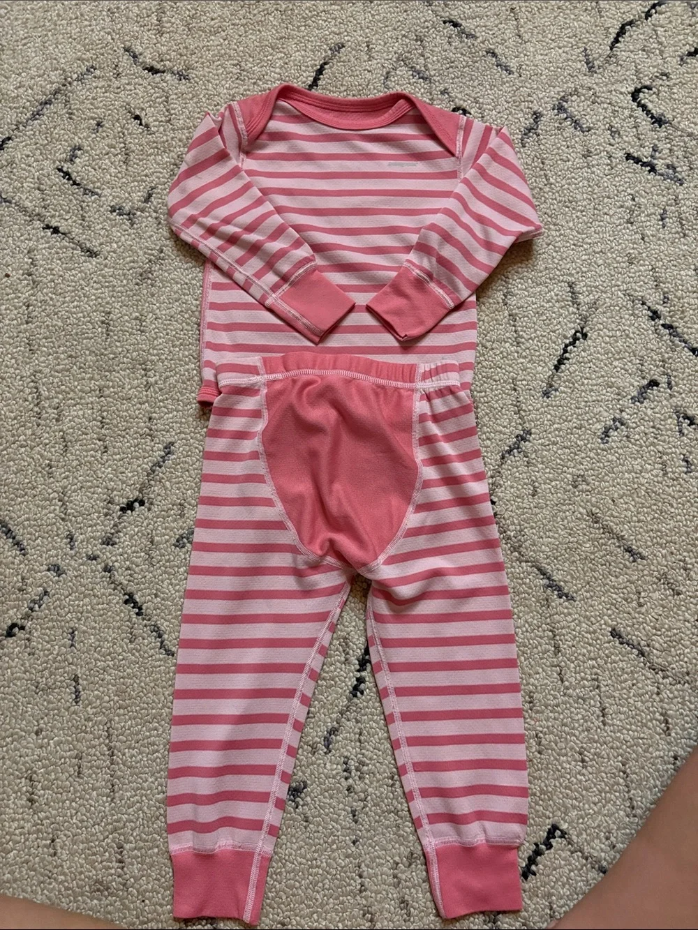 Patagonia Baby Thermal Base Layer Set Pink Stripe 2 Piece 24m
